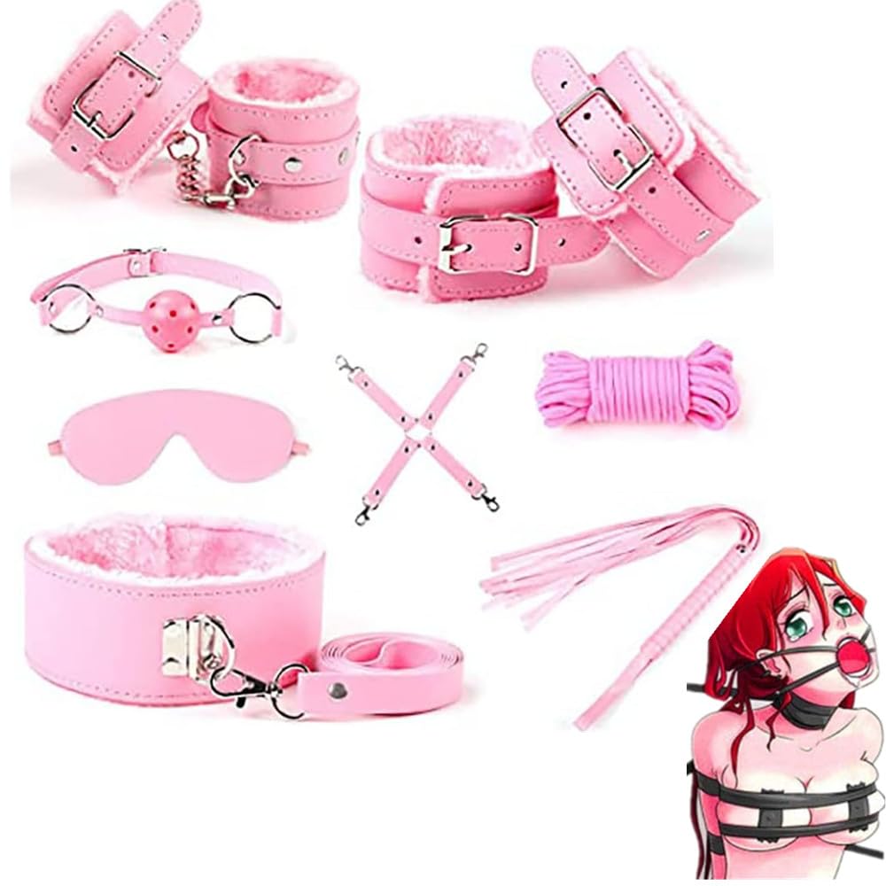 Sexy Rosa Peluche Biancheria Intima Set, per Amante, Ragazza, Ragazzo, Set 8 Pezzi