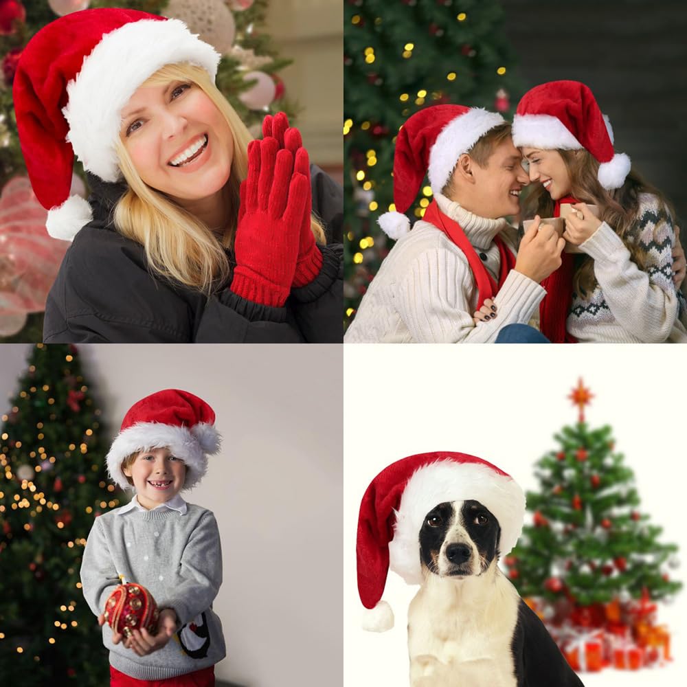 Sombrero de Navidad para adultos, sombrero de Papá Noel, sombrero de Papá Noel para hombres y mujeres, regalos de fiesta de Navidad, suministros de fiesta de Año Nuevo