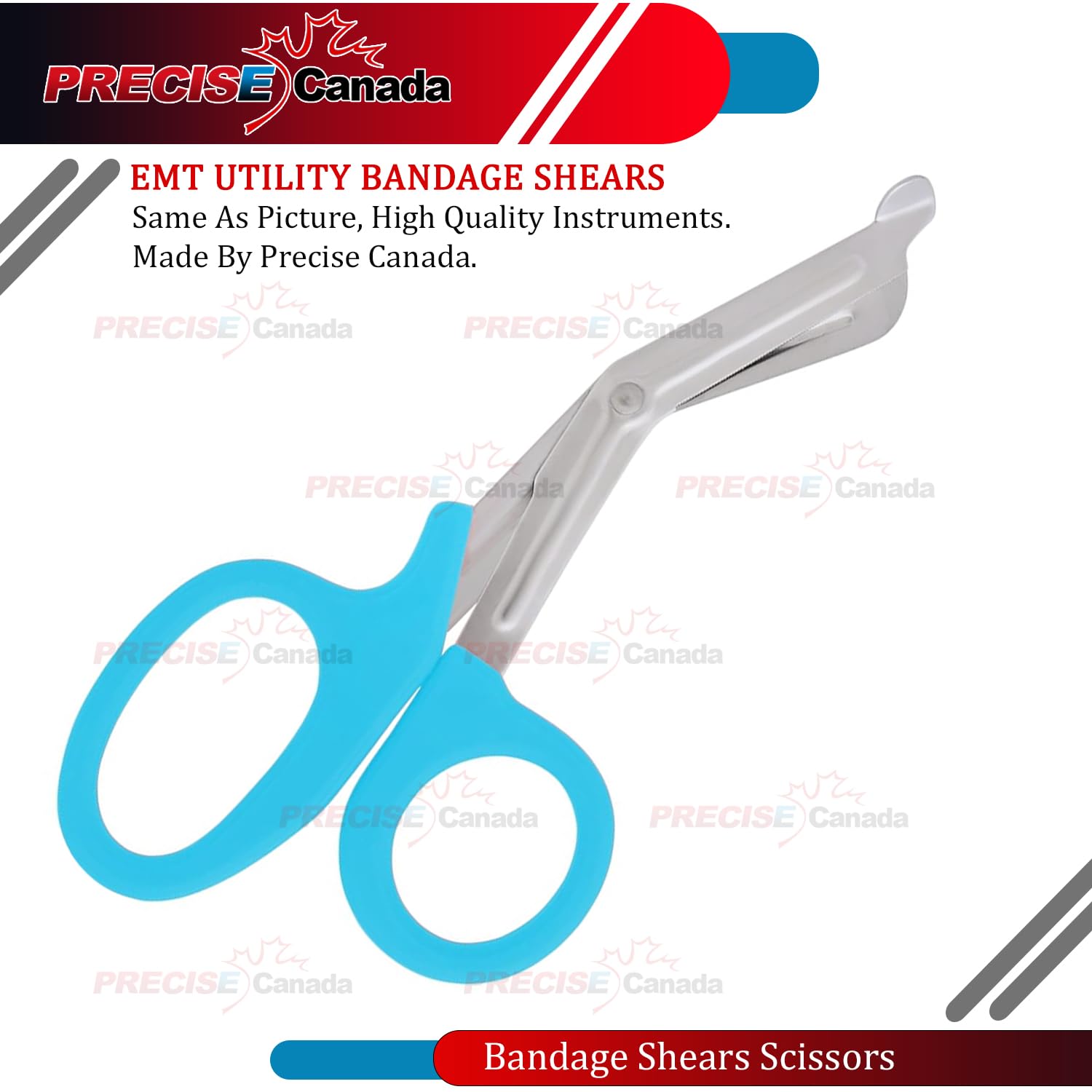 PRECISE CANADA: Paramedic Utility Bandage First AID Stainless Steel Trauma EMT EMS Shears Scissors 7.25' Teal New