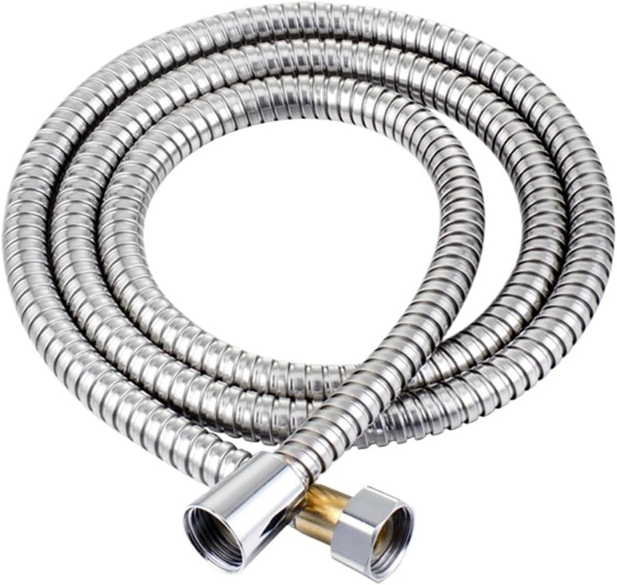 Gkirqvpe Silver Shower Hose, Thick Flexible Stainless Steel Bathroom Shower Hose And Yellow Multiple Lengths