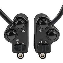 Motorcycle Handlebar Switch 1" 25mm Turn Signal Switch Headlight Starter Horn Power Controls Custom Switches for Harley Honda Suzuki Yamaha Kawasaki Victory Cafe Racer Chopper Bobber Universal