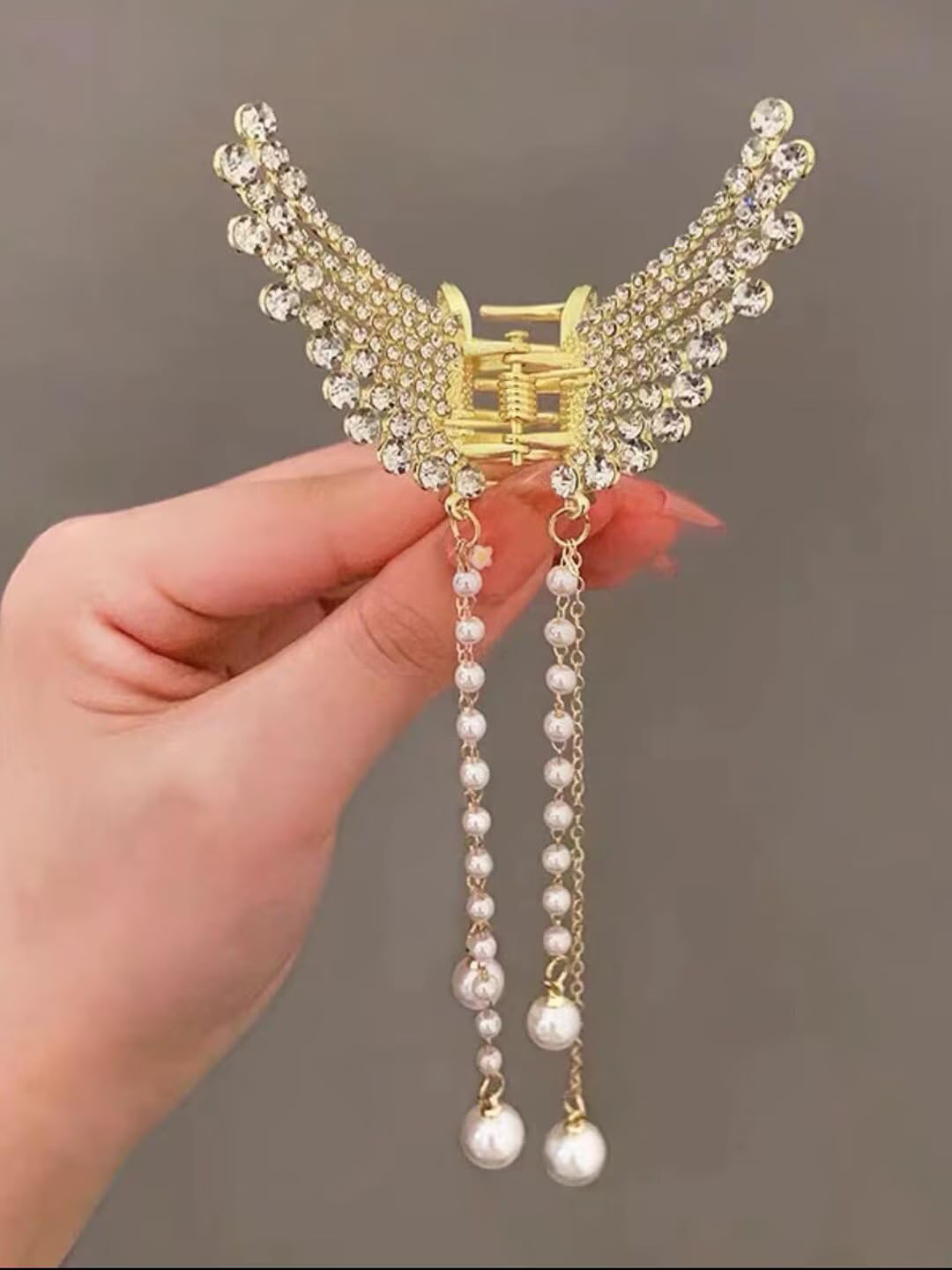 Tashi Pearl Tassel Butterfly Metal Clutcher Korean Hair Accessories For Girls Woman, Gold (B0CX18QJ49) Amazon Price History, Amazon Price Tracker