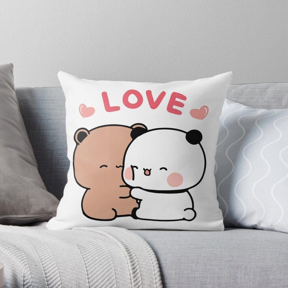 CRAFT MANIACS Bubu Dudu Hugs 16 * 16 Pillow with Filler Inside Best Friendship/Rakshabandhan Day Gift for Your Special Friend/Sibling