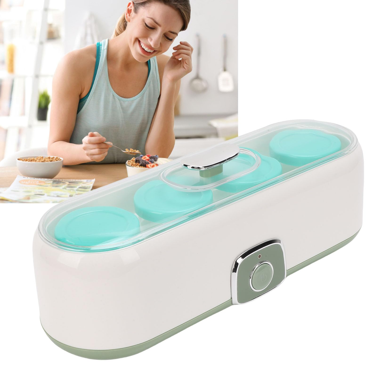 Fabricante Automático de Yogurt, Calidad de Usuario Confiable y Seguridad para el Usuario y Seguridad Portátil Portátil de Yogurt Casera con 4 Frascos para Uso de la Cocina