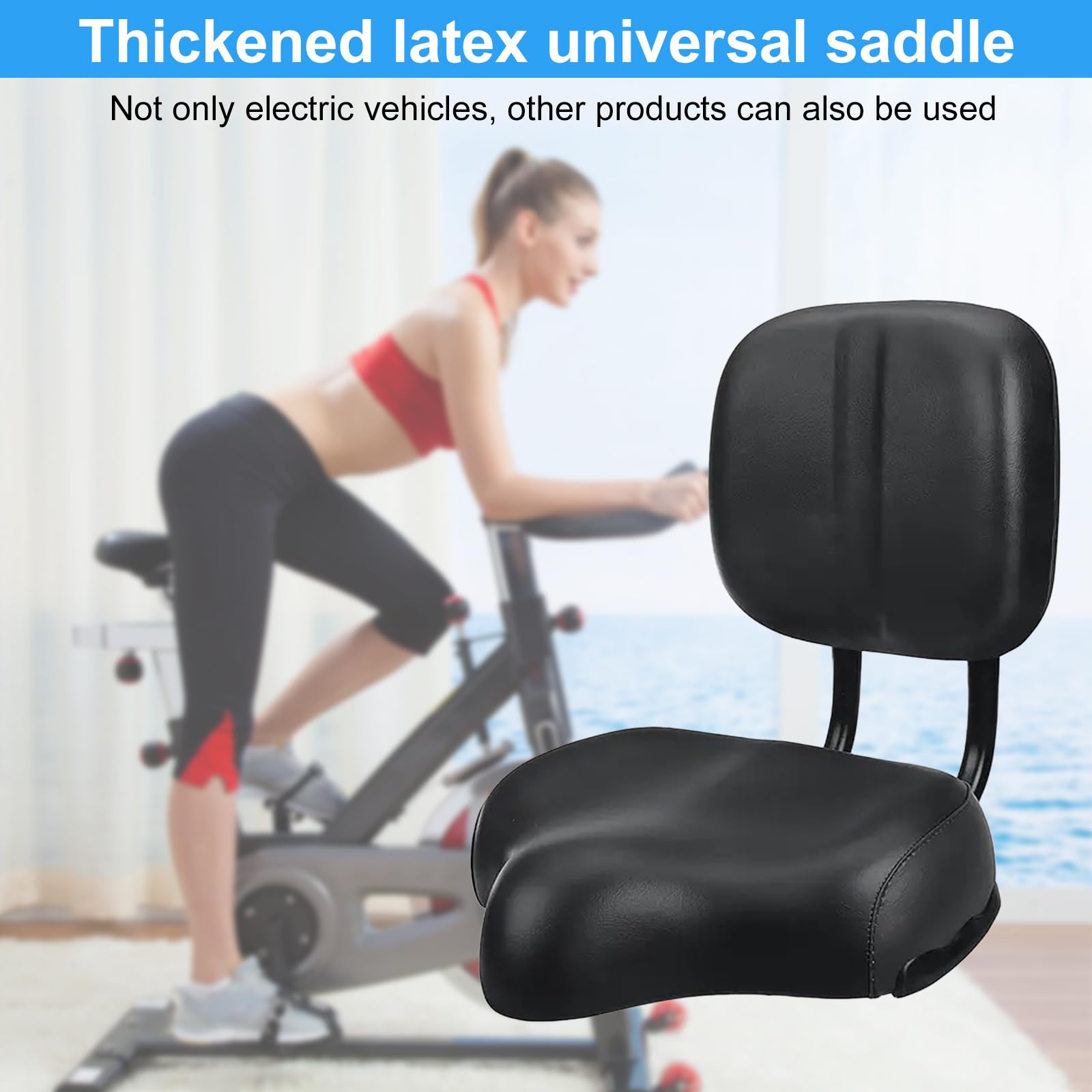 Selle de vélo surdimensionnée en cuir confortable pour vélo de ville avec rembourrage en latex, sièges confortables en cuir remplis de latex, excellente selle de vélo de rechange pour homme et femme