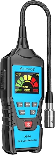 Aicevoos Detector portátil del sniffer de la fuga del gas natural F4, sensor del gas combustible del propano del metano