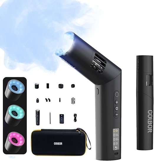 COLBOR CF5 Portable Fog Machine 40W, Mini Handheld Smoke Machine for Photography with Remote Control, Small Fogger Haze Maker for Indoor Outdoor Halloween Party Cosplay, Streaming, Weddings Stage