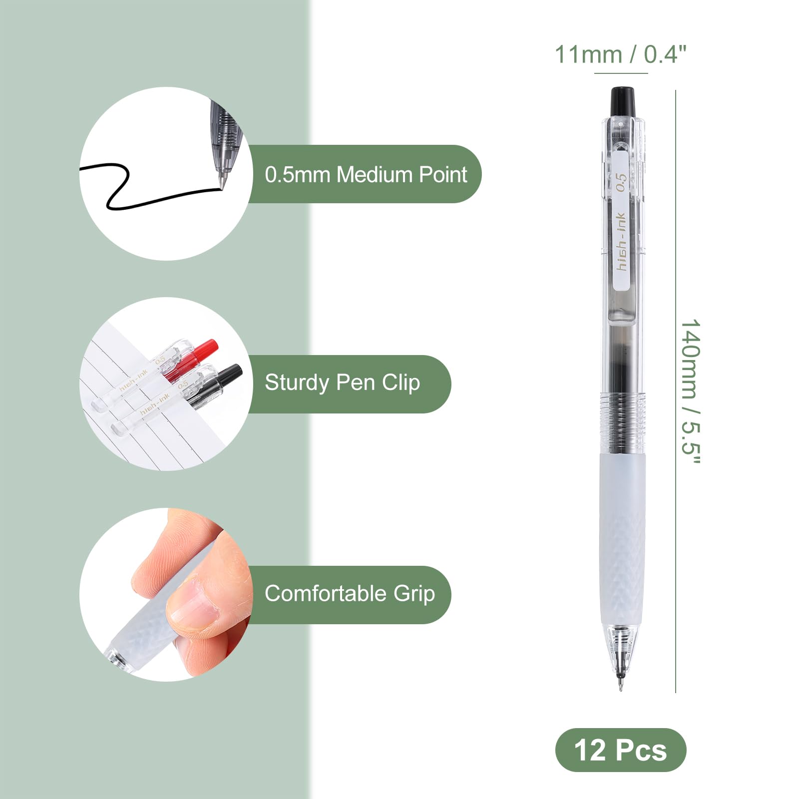 M&G Gel Pen Medium Point 0.5mm - Image 2