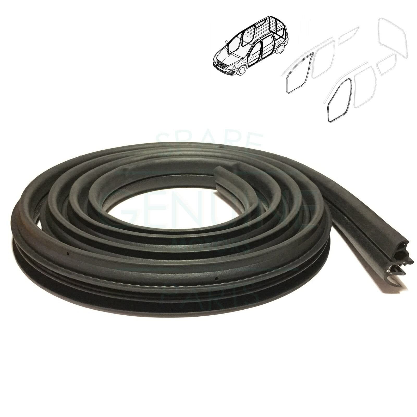 Genuine Motors Anthracite Front Door Weatherstrip Rubber Seal Replacement For Logan (2007+)