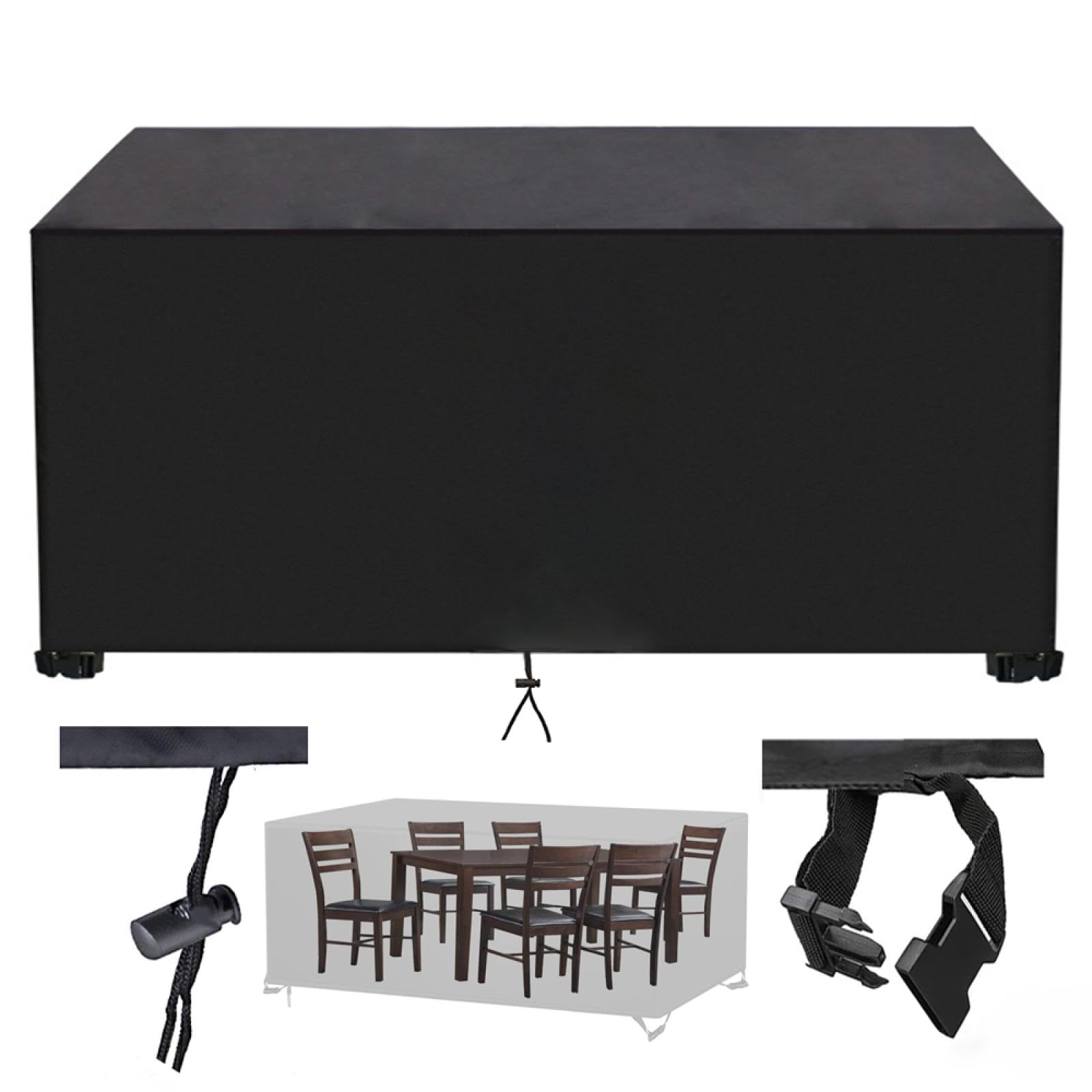 Copertura Per Mobili Da Giardino Impermeabile - Telo Oxford 420D Per Tavoli Esterni, 110x40x50 Cm, Nero - Foto 3