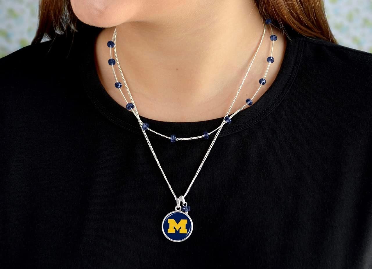 From the Heart Michigan Wolverines Ivy Necklace Silver Chain Jewelry Gift UM - Image 2