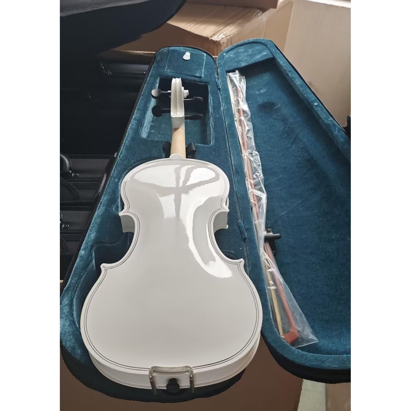 Violino Violino Popolare In Legno Massello Principiante Adulto Che Suona Il Violino 4/4 Violino(White)