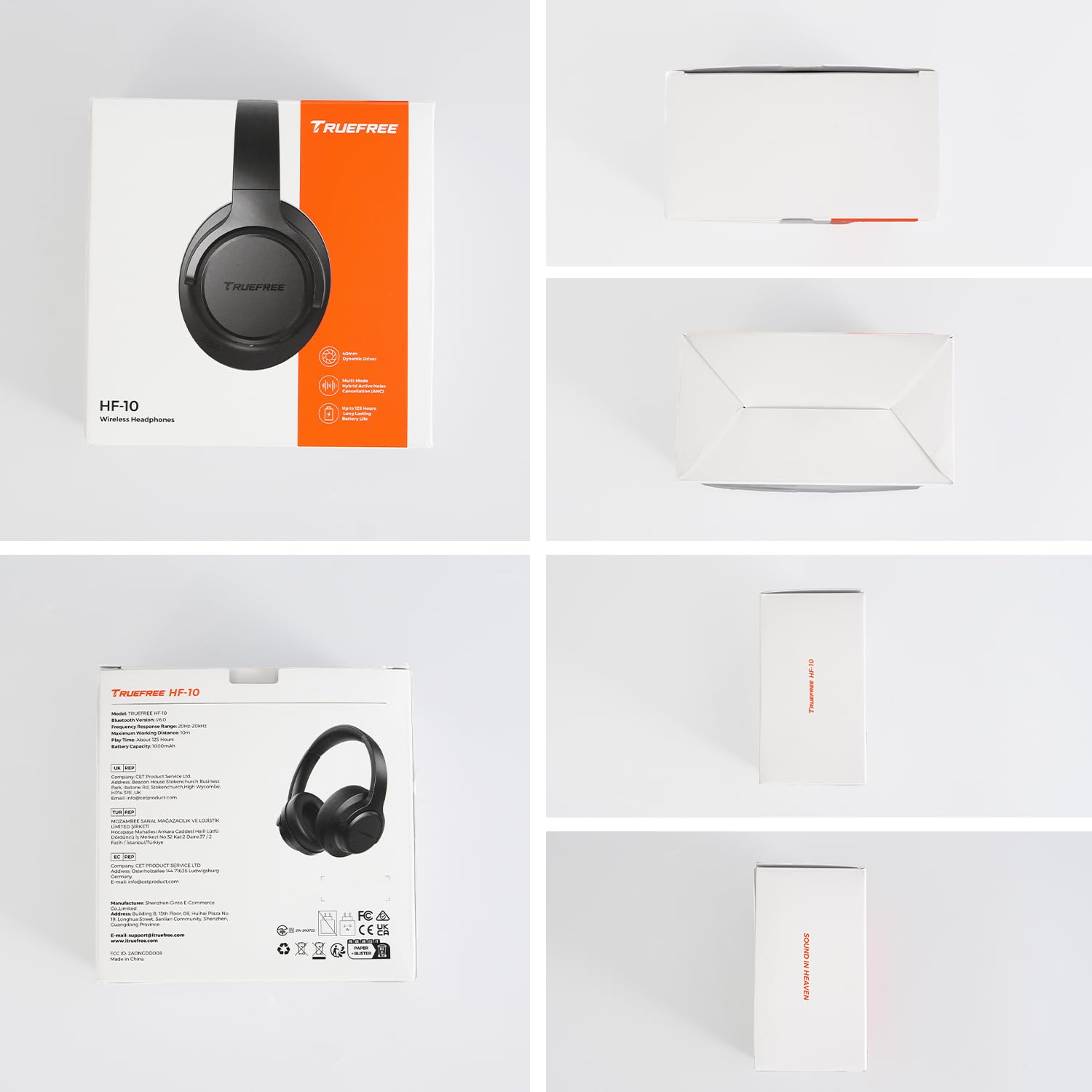 truefree Auriculares Bluetooth 6.0 con ANC, 125H de Autonomía, Supraaural | Diadema Supraaural, Carga Rápida, EQ Personalizable mediante App, Conexión Multipunto
