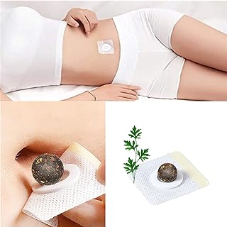 Wormwood Belly Patch,30Pcs Mugwort Abdomen Navel Patch and 30Pcs Moxibustion Patch for Women and Men