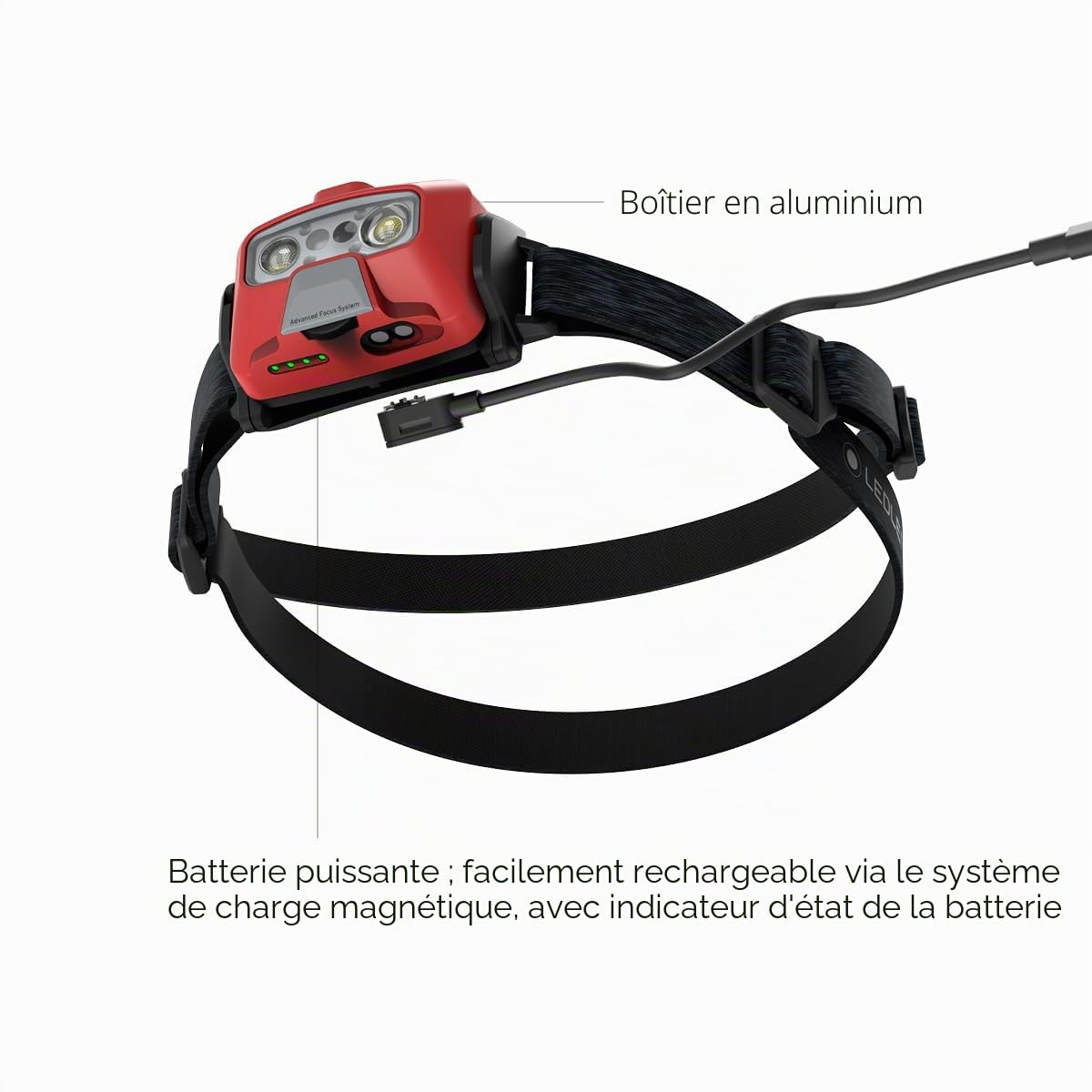 Ledlenser HF6R Core Lampe frontale rechargeable, 800lm, 126g, 160m, IP68 | Jusqu'à 60 h d'autonomie, USB-C, 5 modes dont lumière rouge, lampe frontale étanche, pour camping, randonnée | 2023