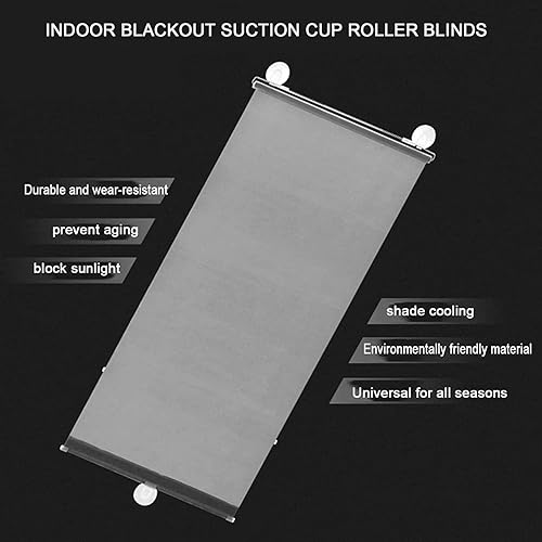 Miniatura 4 de Persianas enrollables opacas con ventosas, persianas enrollables opacas térmicas, persianas de privacidad temporales, cortinas portátiles