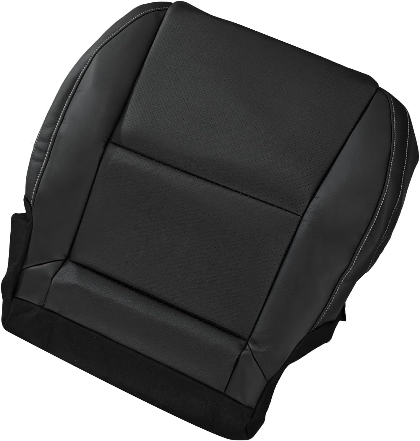 Driver Side Bottom Perforated Seat Cover Replacement Black Fits for Chevy Camaro 2010-2015 Microfiber Leather