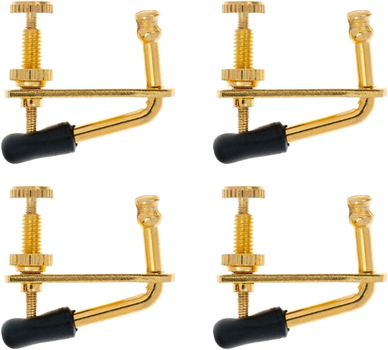 Violin Accessories Parts 4 Pcs Golden Violin Fine Tuners String Adjusters 3/4 4/4 Violin Alloy Tuners with Cushion