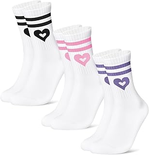 Sponsored You’re seeing this ad based on the product’s relevance to your search query.Learn more about this advertisement Niofind Women's Tennis Socks 39-42 35-38 - 3 Pairs High Sports Socks with Heart Motif, Statement Socks for Christmas, Comfortable Cotton Running Socks for Women, Gift for Women in White, Black