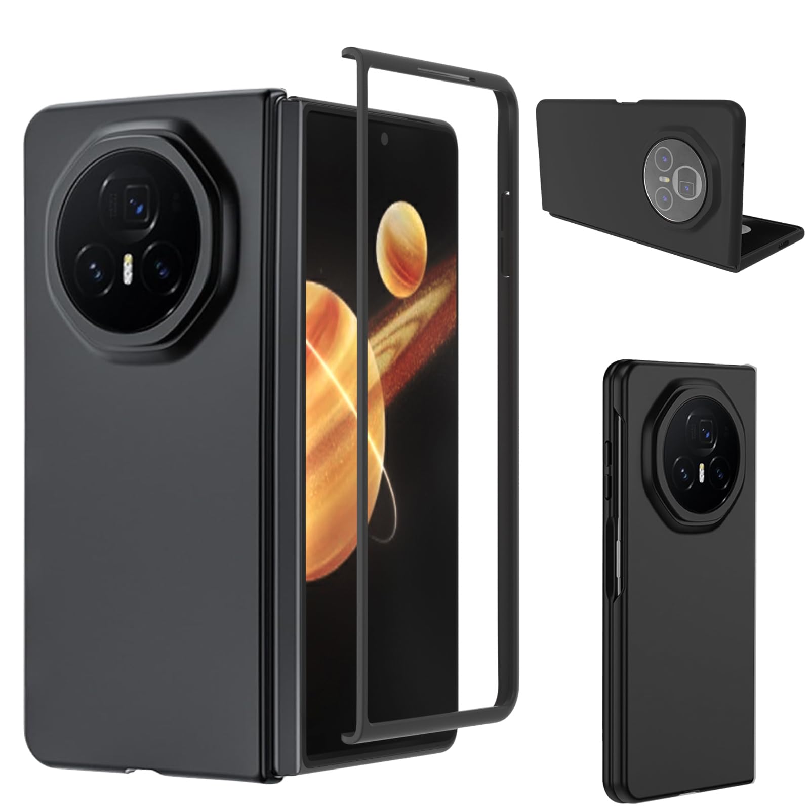 Étui Pliant Honor Magic V3 - Protection En Cuir Et TPU - Design Carbone - Charge Sans Fil Compatible
