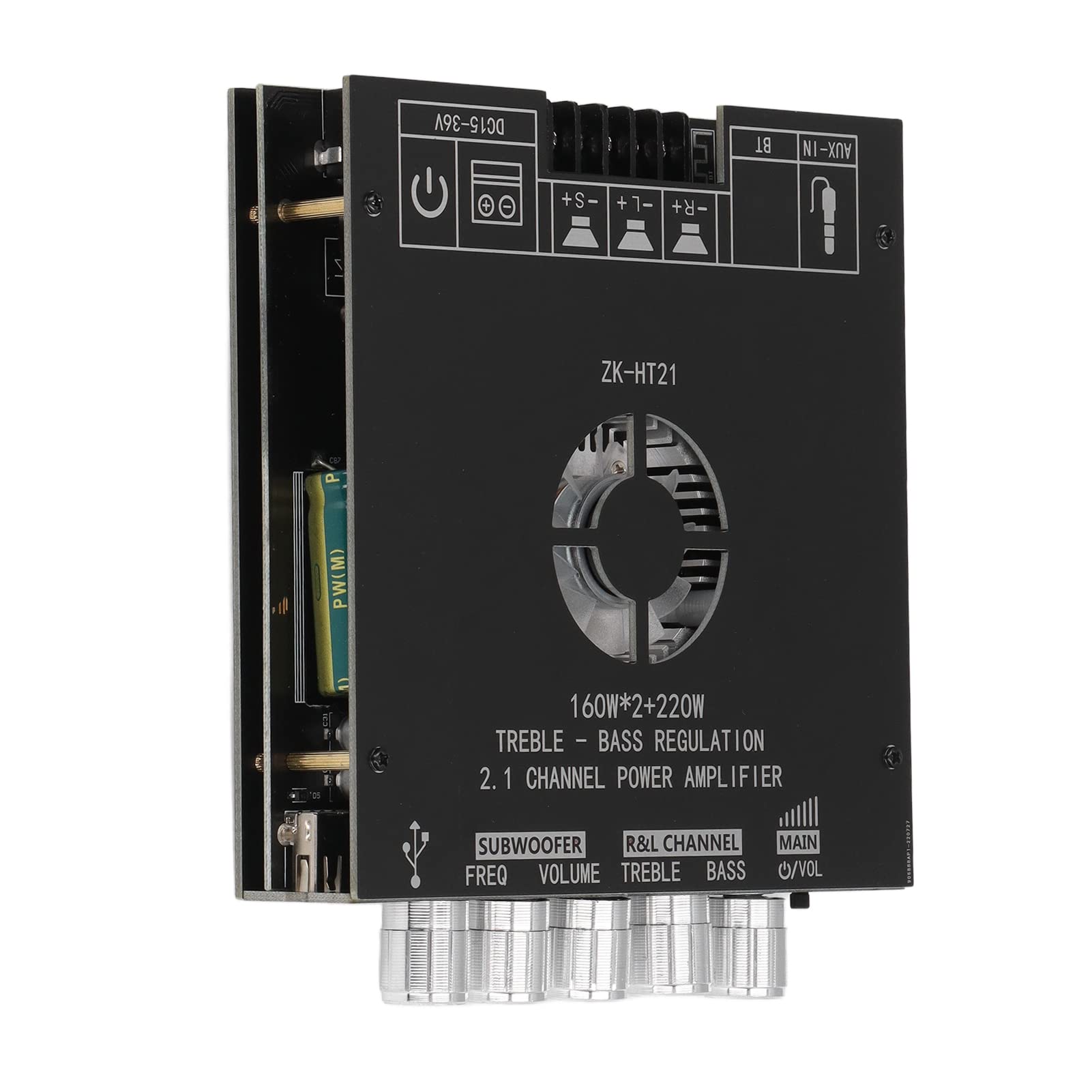 Pssopp ZK HT21 Amplificatore di Potenza Design Compatto 2.1 100 W per gli Appassionati di Musica e Home Theater
