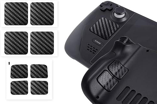 Protector táctil compatible con Steam Deck Touch Trackpad (protector de trackpads + protector de 4 teclas, carbón - negro)