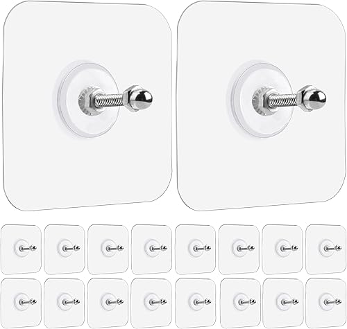 Ganchos de pared para colgar, paquete de 18 ganchos de pared con tornillos sin clavos, ganchos adhesivos resistentes para montaje en estantes de