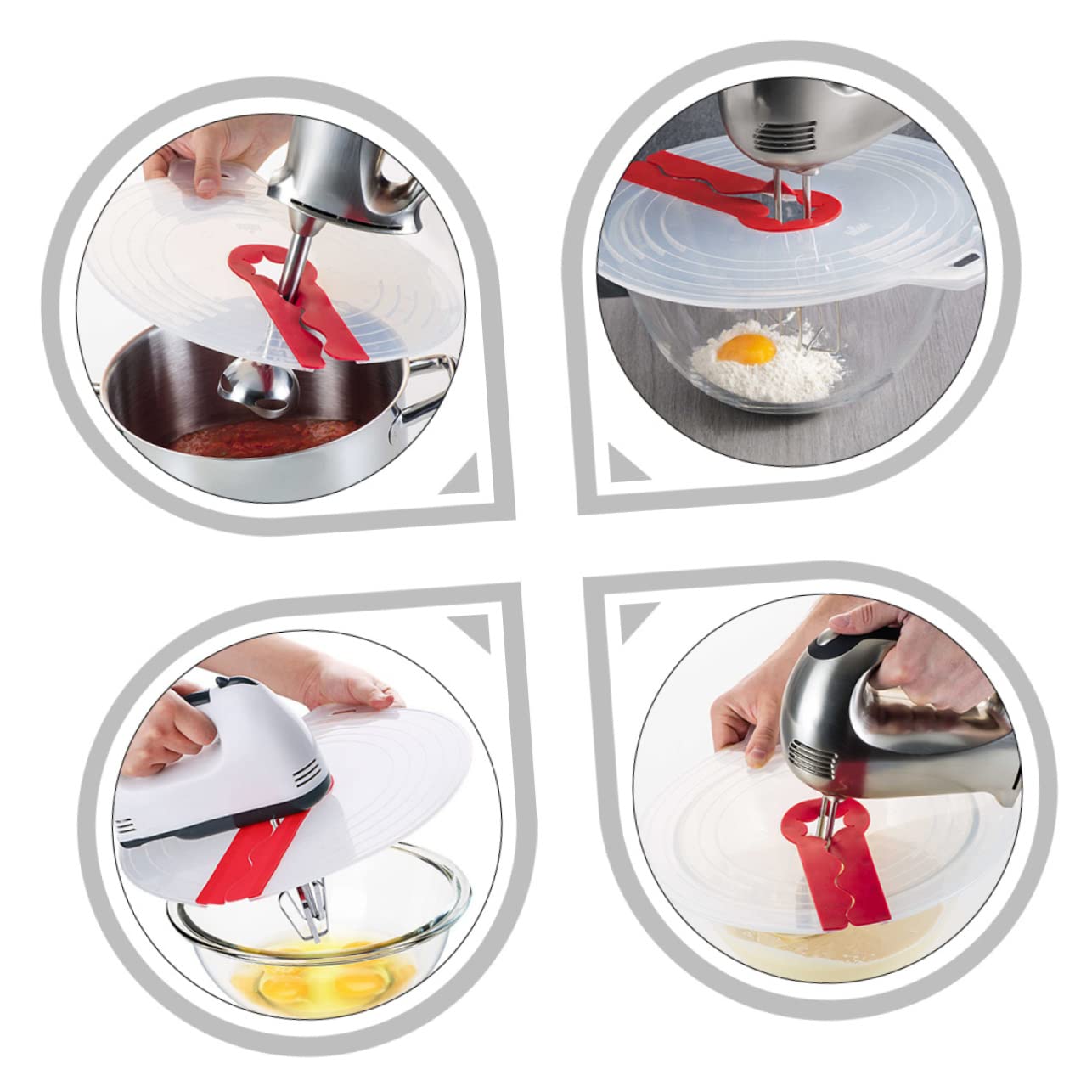 FUNOMOCYA Whisk Splash Cover Electric Mixers Bowl Cover Silicone Splatter Screen Microwave Anti Splatter Cover Microwave Splatter Guard Baking Grease Screen Silica Gel Splash Proof Protector