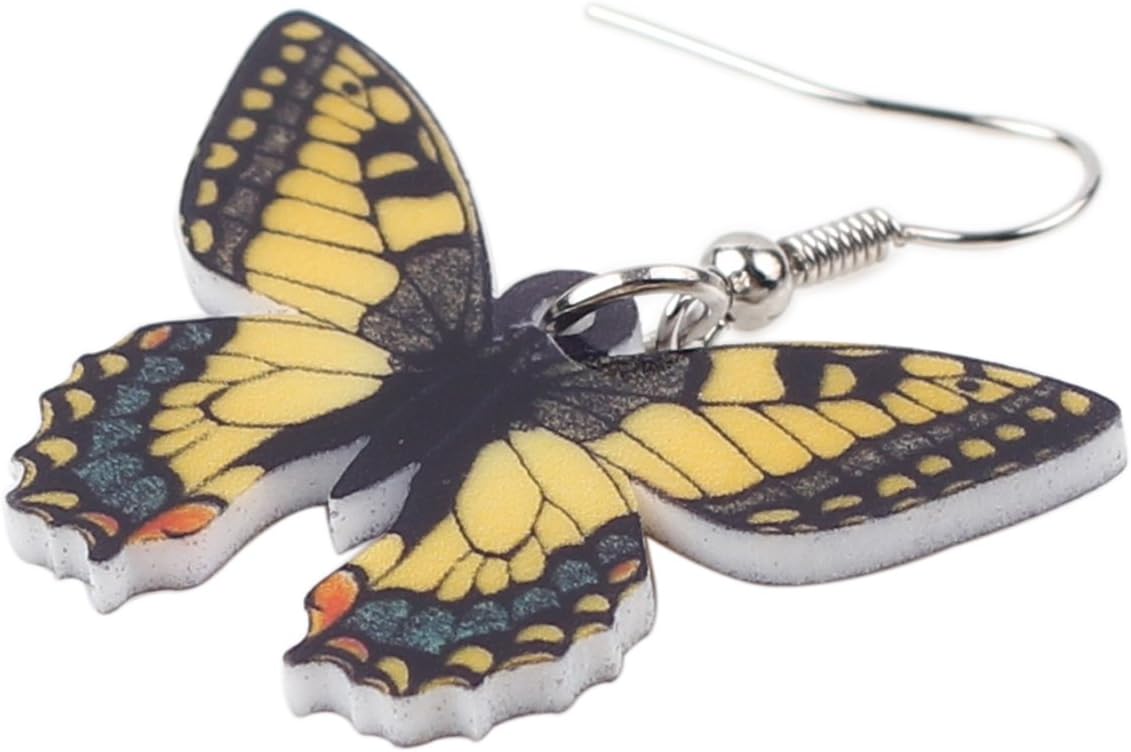 Bonsny Drop Dangle Floral Butterfly Earrings Fashion Insect Jewelry For Women Gift - Image 4