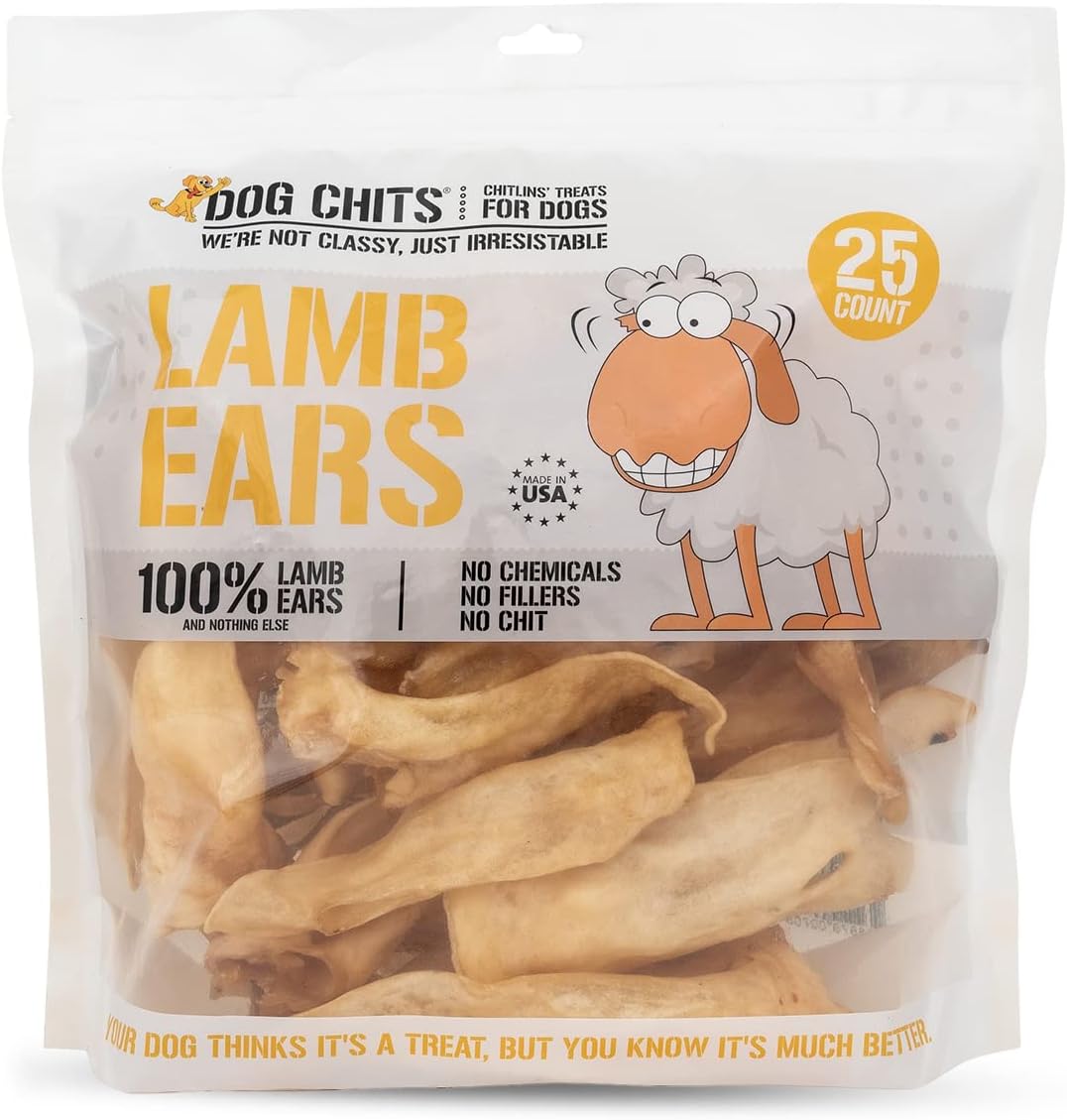 Dog Chits Lamb Ears Dog and Puppy Treats - All Natural Grain and Chemical Free Training Chews - High Protein and Low Fat - Supports…
