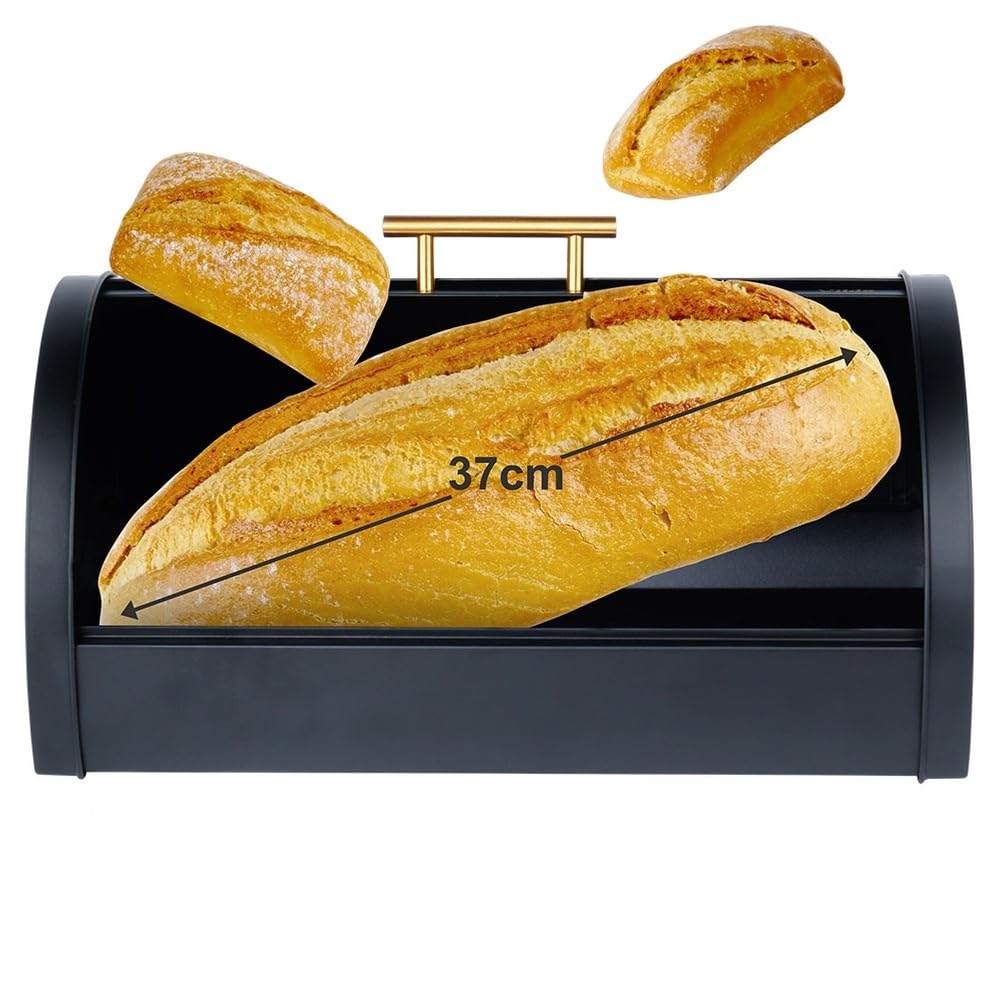 Vilde Panera de metal negro 38 x 28,5 x 18 cm