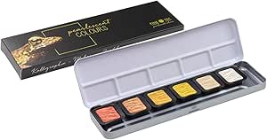 Finetec Artist Pearlescent, F0600, Watercolor Paint, Assorted Pearlescent Colors - 6 Color Set