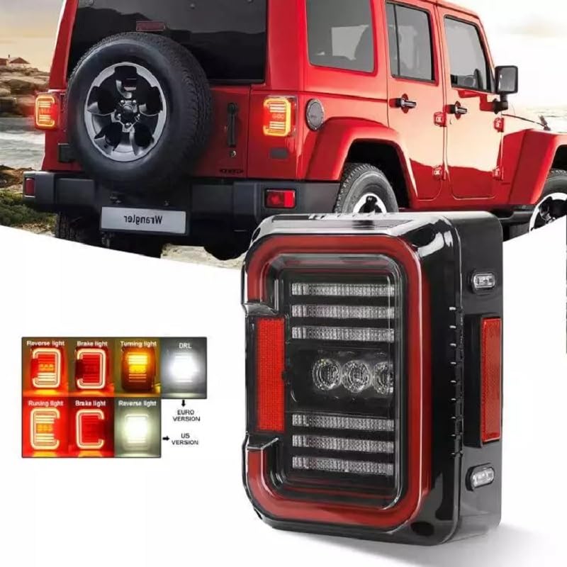 2 Fanali Posteriori LED Per Jeep Wrangler JK 2007-2017 - Paraurti Con Luci Retromarcia