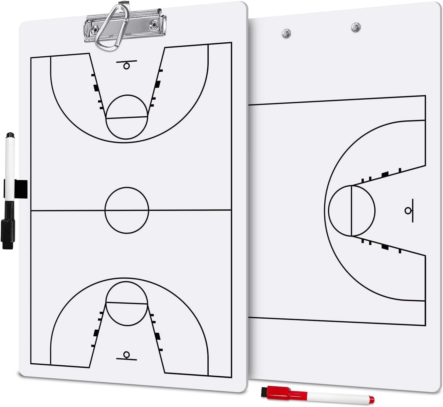 Dry Erase Coach Clipboard for Basketball Coaches Clipboard Whiteboard with Features Double-Sided Basketball Coach Marker Board for Basketball Strategy