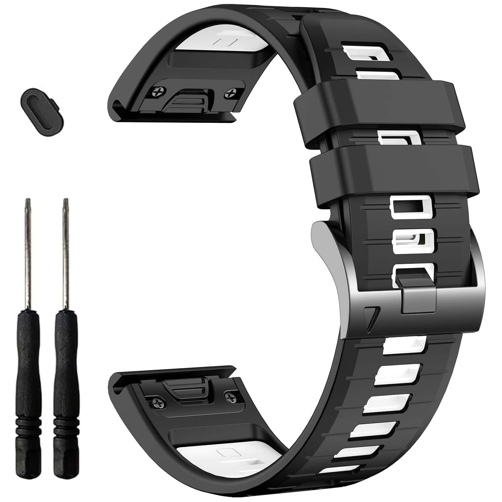 EZMVZKU 26mm Silicone Strap for Garmin Fenix 8/8pro AMOLED 51mm/Fenix 7X Pro/7X/6X/6X Pro/5X/5X Plus/3/3 HR,Quickfit Sport Bands for Quatix 8/Descent Mk3i/tactix 8/Epix Pro 51mm/Enduro 3/2, 26mm