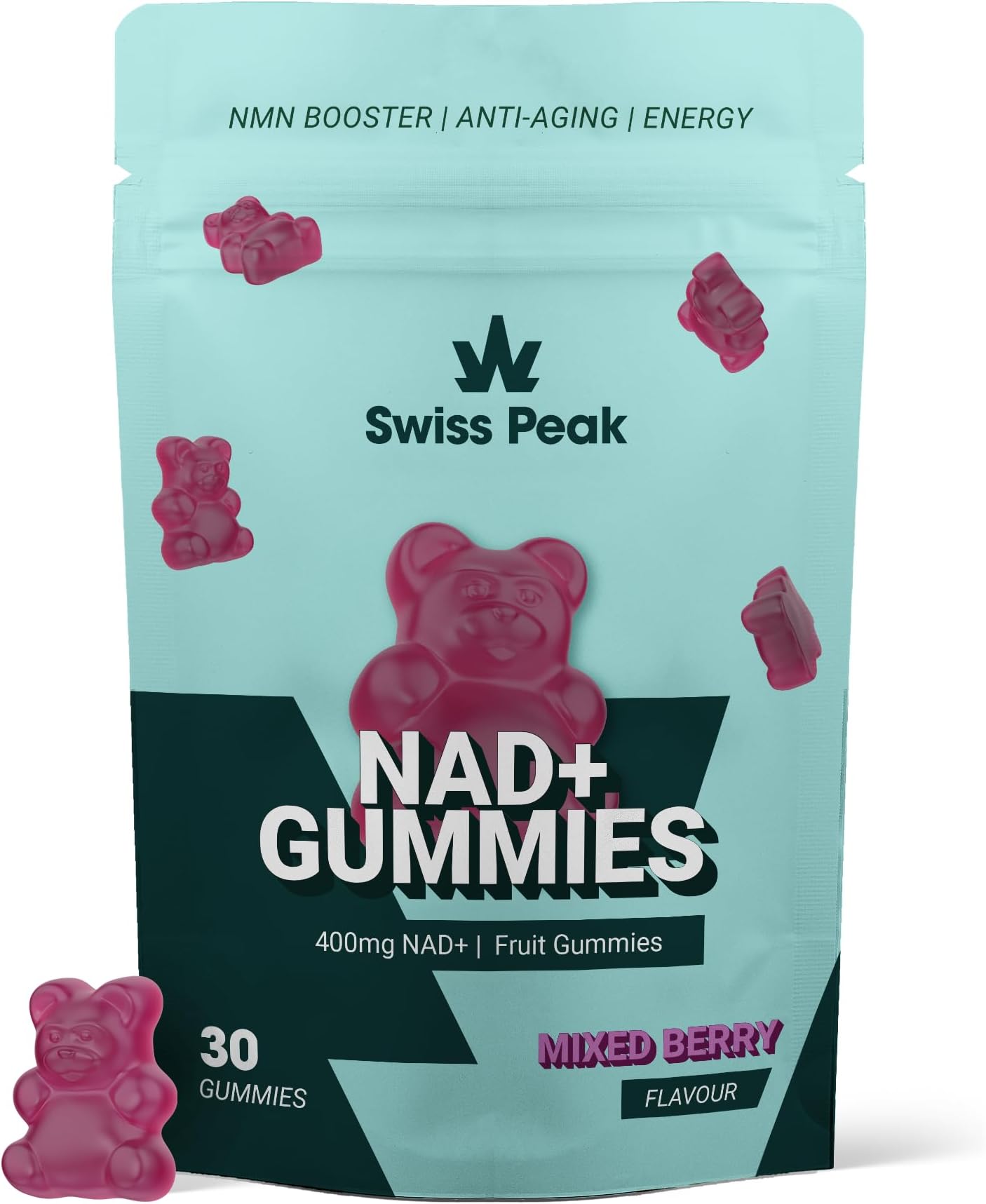 Swiss Peak NMN, NAD+ Vegan Gummies, 400mg per Gummy, 30 Count, Third-Party La...