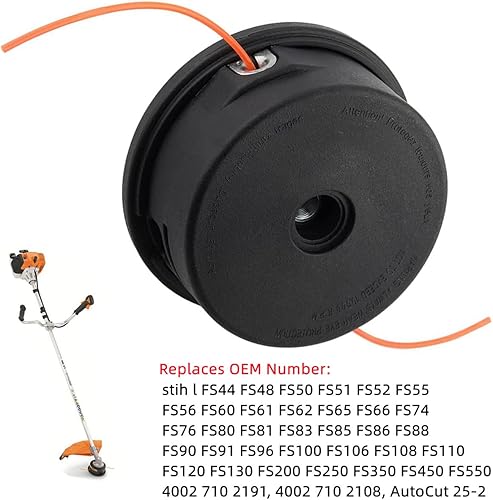 Miniatura 3 de Cluparis Cabezal recortador de 0.394 in x 1.0 L apto para Stihl FS56RC FS90R FS55 FS55R KM55 FS56 FS70 FS80R FS80R FS85 FS90 FS100RX FS120 FS130