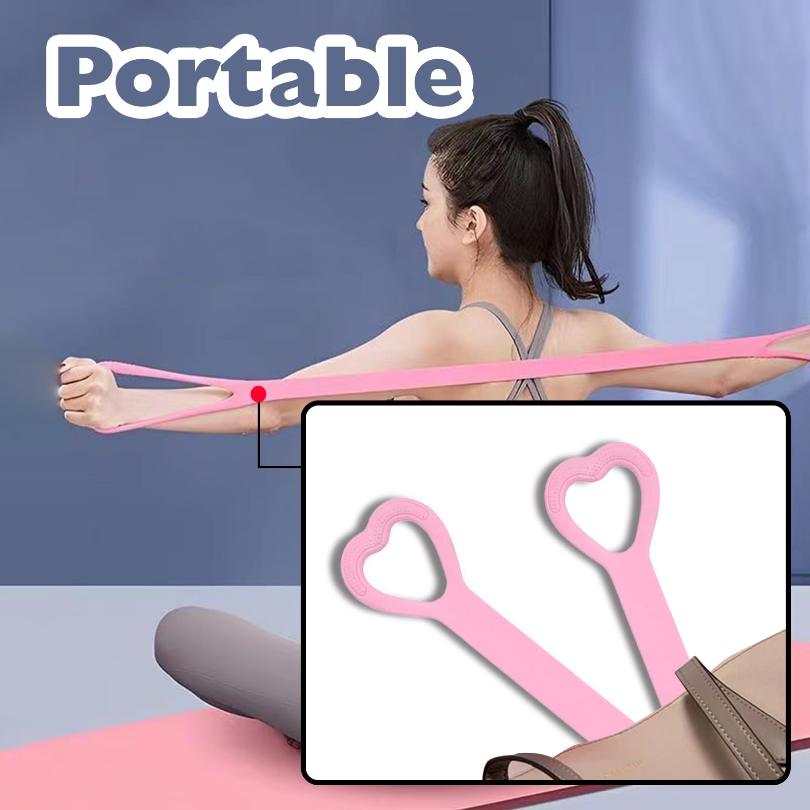 PESSLO QAOlDH Resistance Band,Figure 8 Resistance Band With Handles - View #8