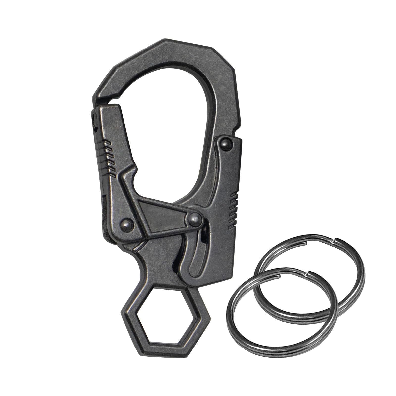 Ahiller Double Locking Carabiner Clip - Zinc Alloy Mens Keychain for Keys