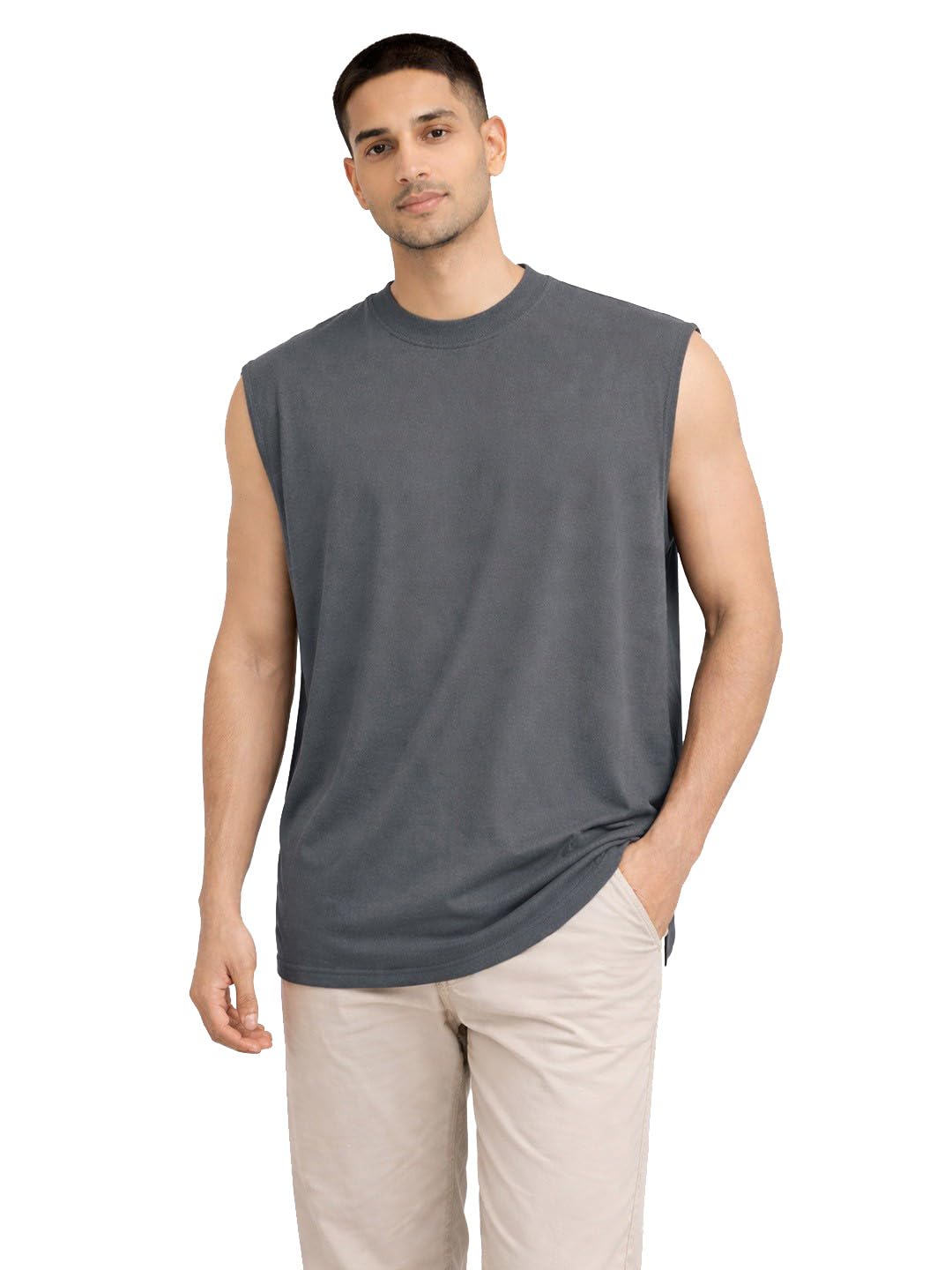 organic chics Men's Sleeveless Round Neck Tank Top, Casual Muscle Tank Top-picture-17
