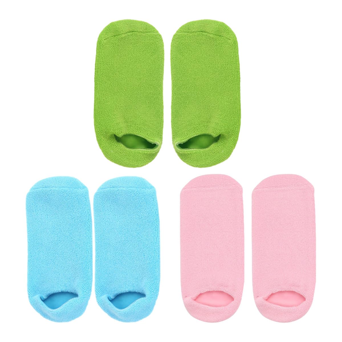 Abaodam Calcetines Hidratantes de Algodón Reutilizables para Cuidado de Pies Aceite Esencial, Antideslizantes y Cómodos para Terapia de Cera Caliente, Paquete de 3 Pares