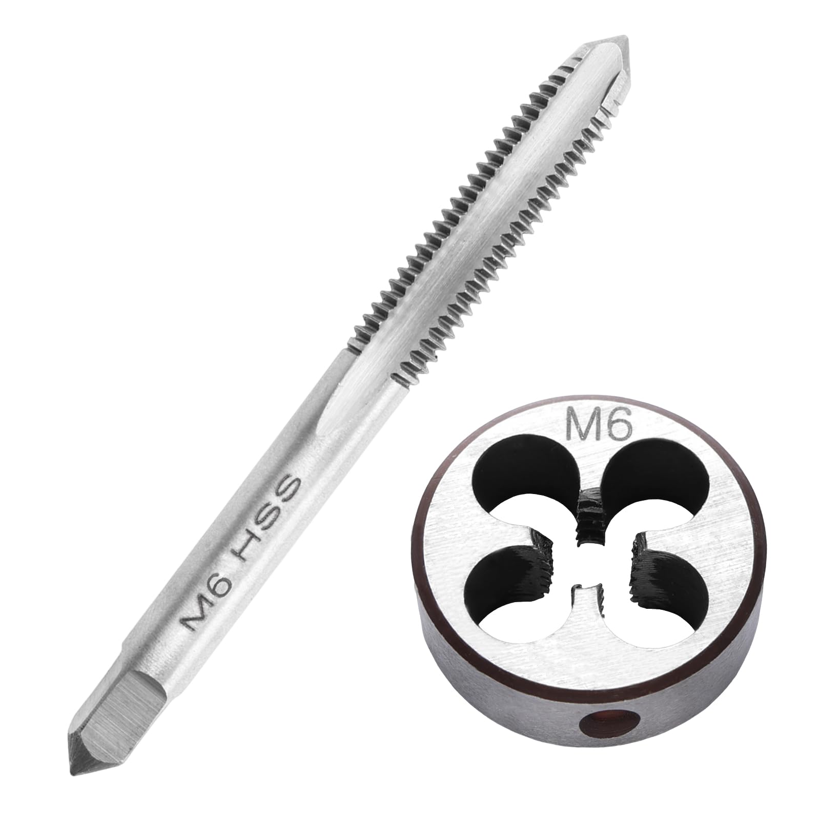 M6 x 1.0 Metric Thread Tap and Die Set, M6 x 1.0mm High-speed Steel Machine Tap Die Set Right Hand