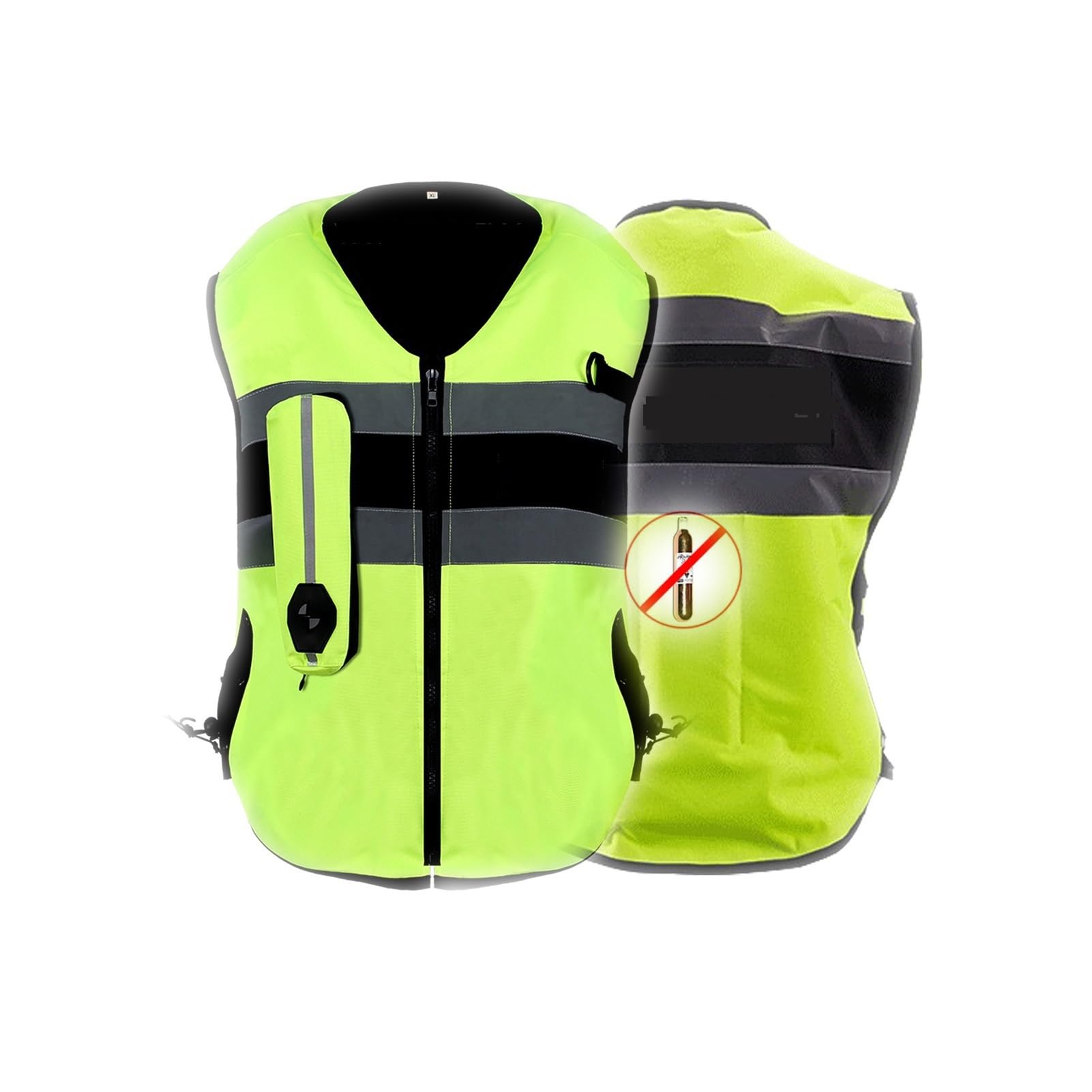 Adecuado for Chalecos De Airbag De Motocicleta for Hombres/mujeres Motocross Air-Bag Chaqueta Con Tira Reflectante(Green,Large)