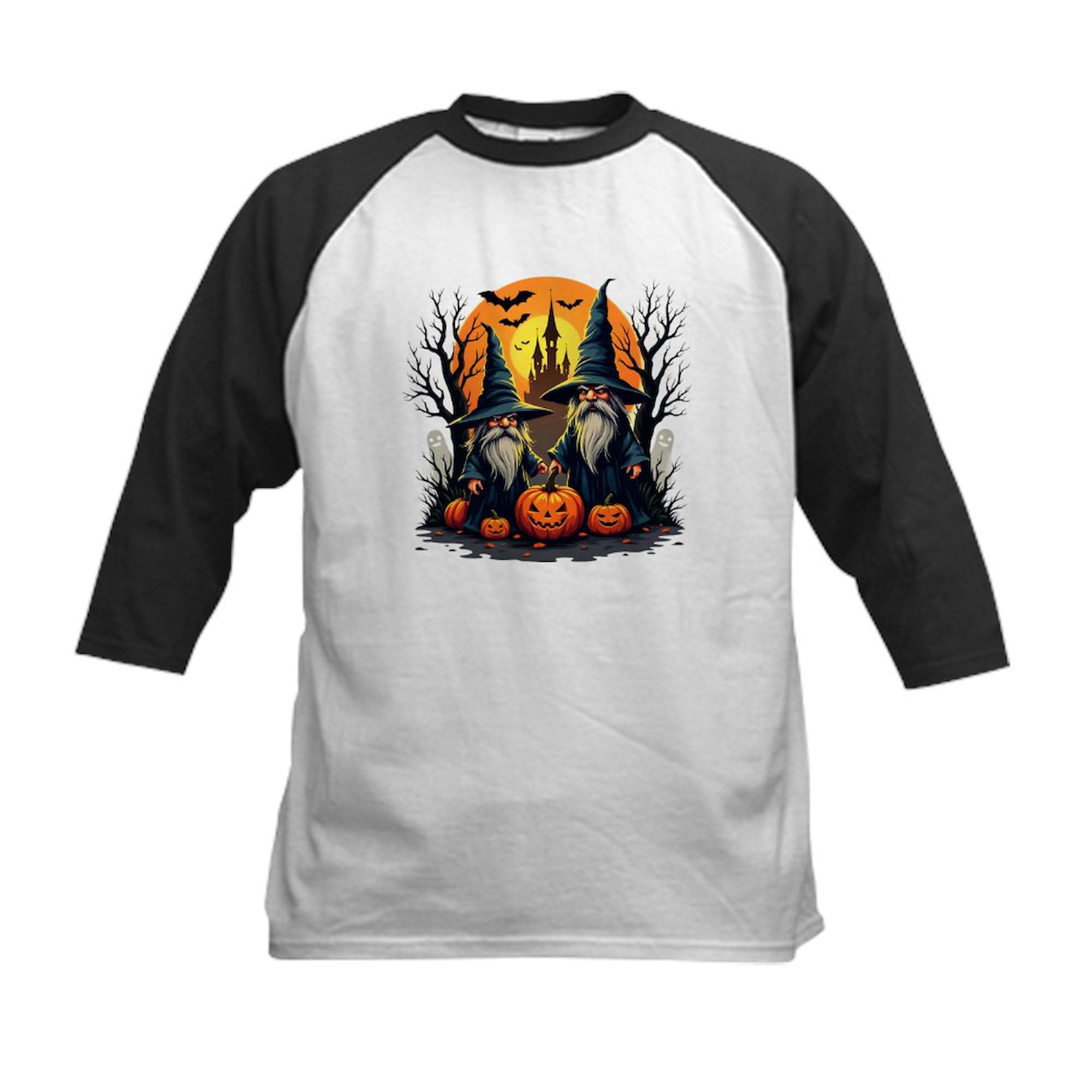CafePress Halloween Pumpkin Kids Baseball T Shirt Kids Cotton Baseball Jersey, 3/4 Raglan Sleeve Shirt
