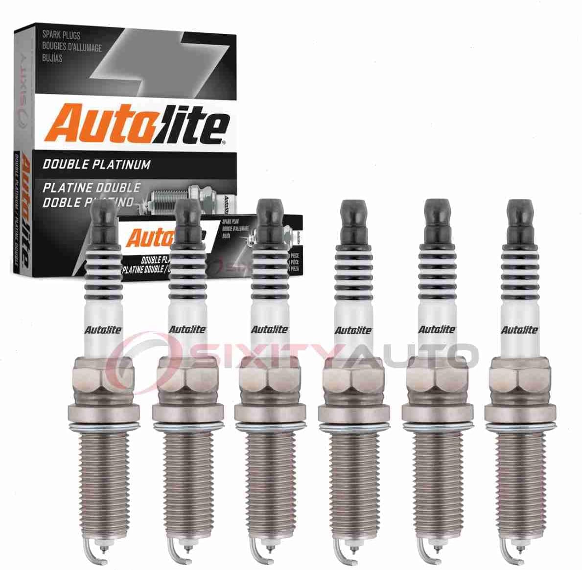 6 pc Autolite Double Platinum Spark Plugs compatible with