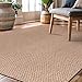 CAMILSON Easy Jute Rug 6x9, Indoor Outdoor Natural Color Farmhouse Area Rugs for Living Room Patio and Kitchen Rug, Solid Boho Woven Design, Easy-Cleaning, Washable Outside Carpet Alfombras (6 x 9)