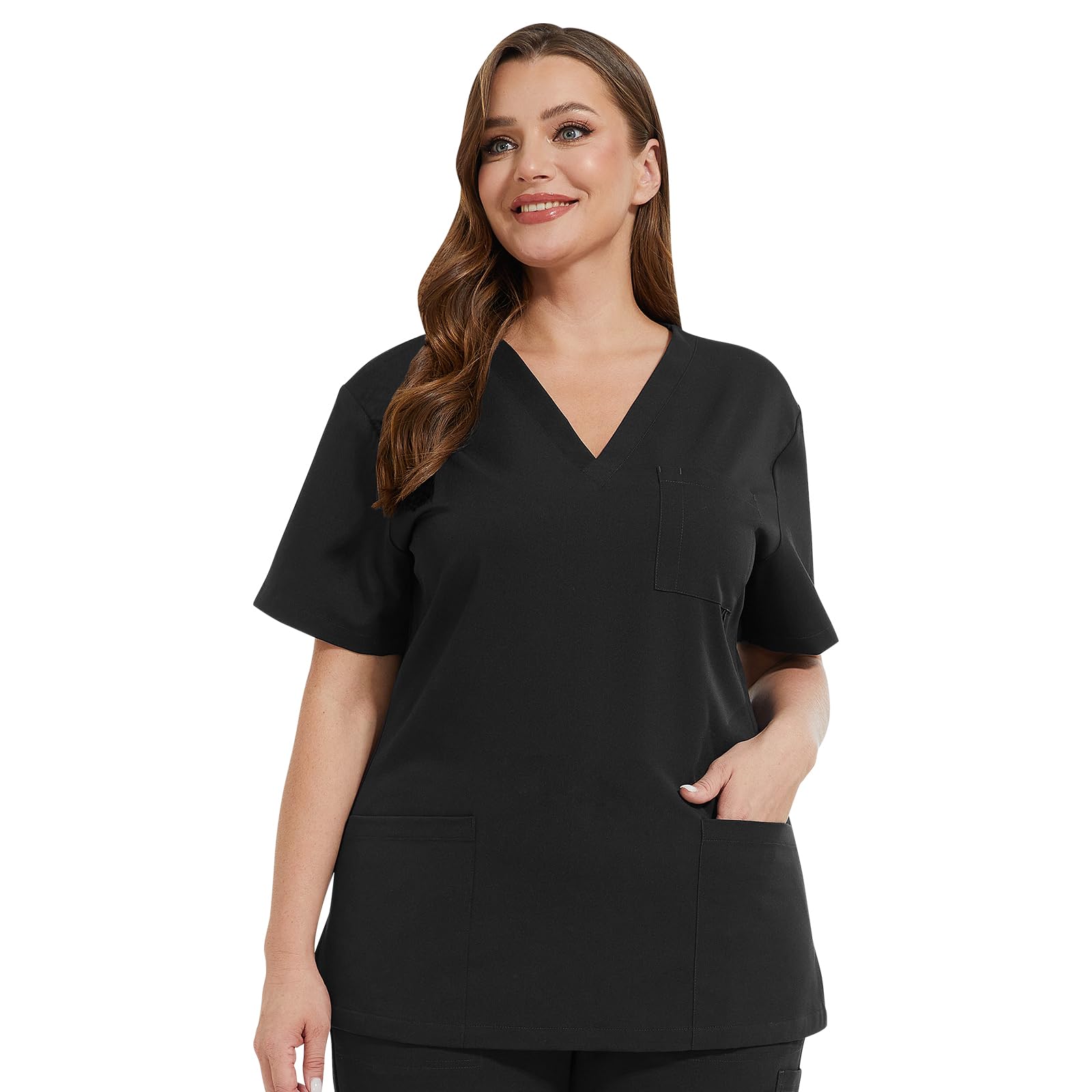 JONATHAN UNIFORM Stretch Kasacks Damen Pflege Leichter Stoff 3 Taschen | V-Ausschnitt Medizinische Berufsbekleidung Arzt Kostüm Altenpflege Tunika, Schlupfkasack Damen für Krankenhaus, OP
