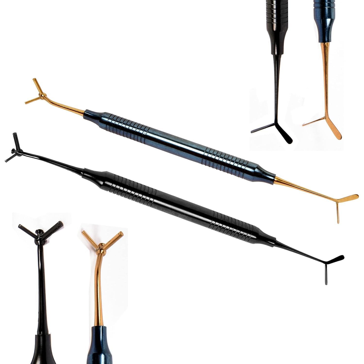Photo 1 of ***MISSING PARTS***
New 5 in 1 Multi-Function Dental Filling Instruments Composite Filling Instrument 2 Condensers, 2 Blades & 1 Acorn Plastic Filling Scalers Non-Sticky Titanium Coated (Black & Blue) 2 Pcs