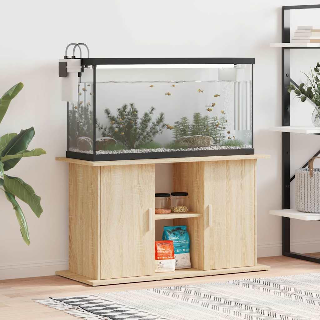 vidaXL Aquarium Stand Sonoma Oak Engineered Wood 39.8 x 16.1 x 22.8 in