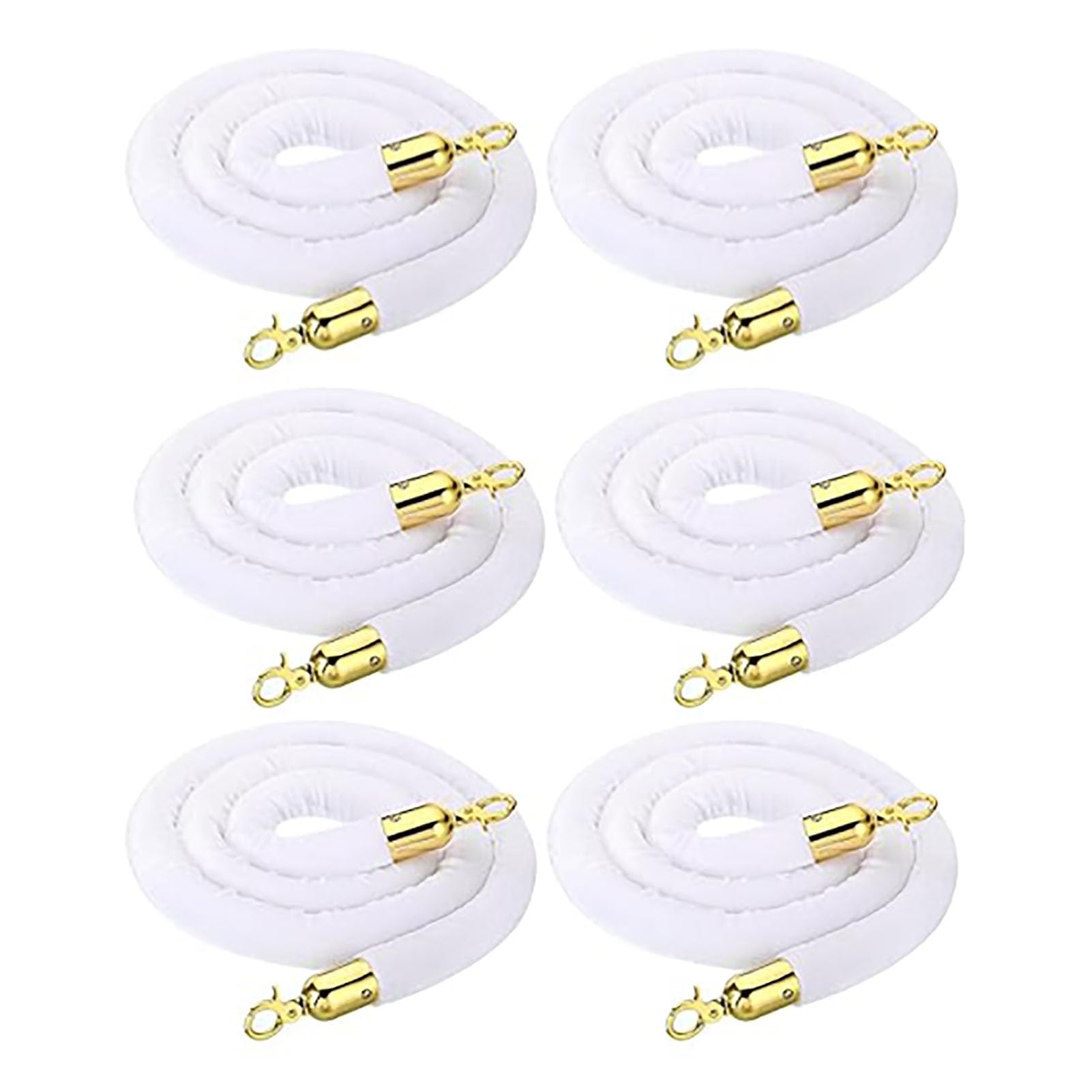 Oracra Stanchion Rope White Velvet Stanchion Rope 3ft 4ft 5ft 6ft 7ft, Party/Hotel/Movie Theaters Crowd Control Barrier Queue Line, Safety Railing Ropes for Divider(90cm(3ft))
